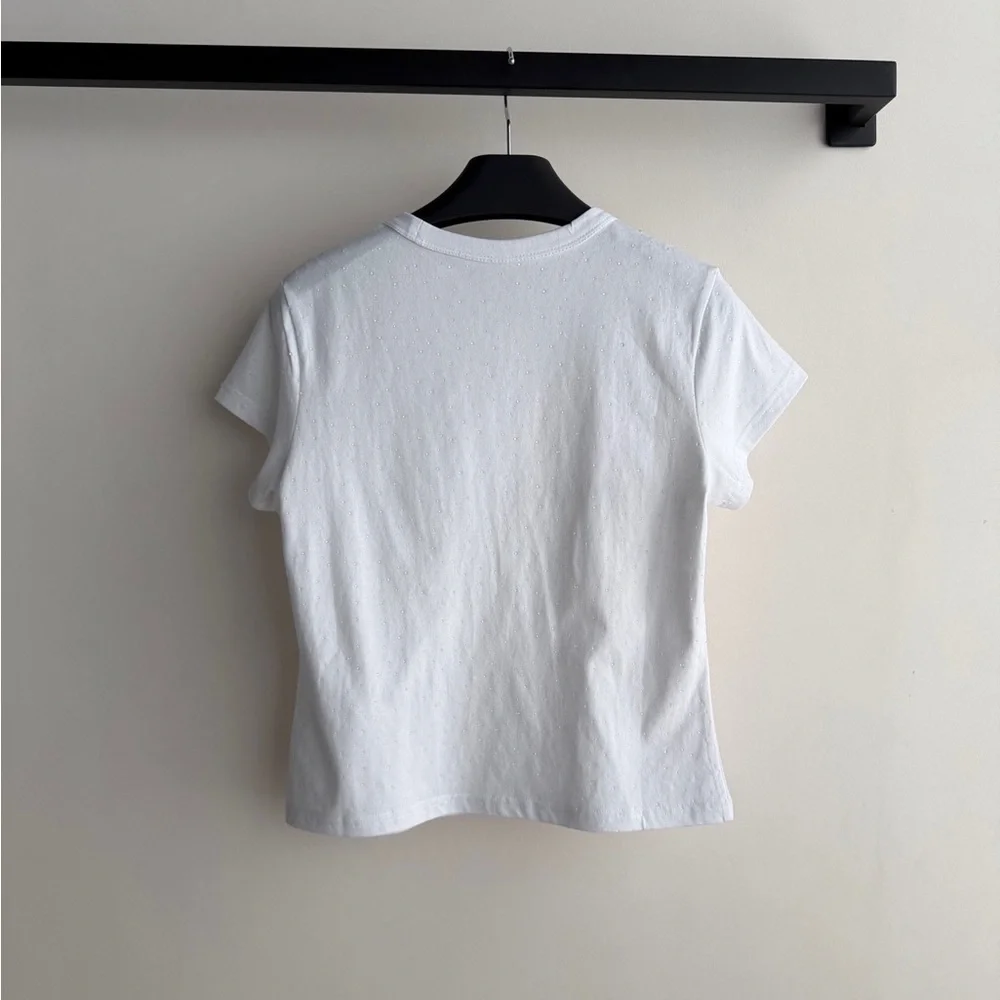 Alexander Wang White Tee with Black Logo - Picture 2 of 6